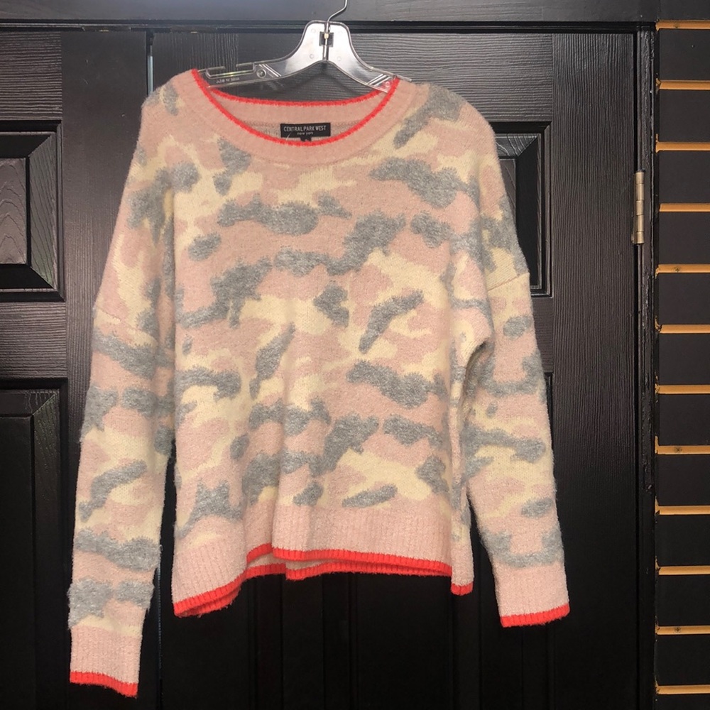 Central Park West Brussels Pink Camo Pullover